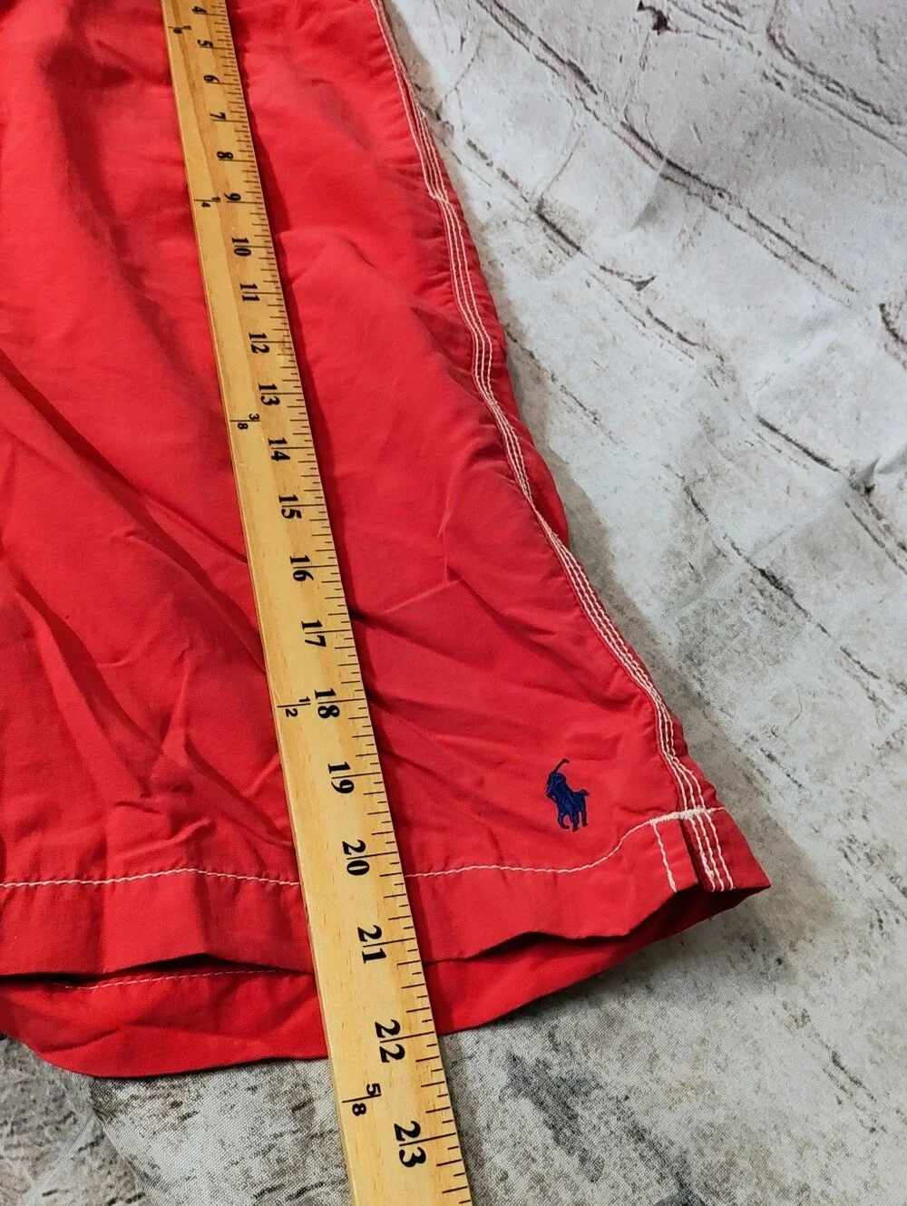 Polo Ralph Lauren Cargo Coral Red Vintage Swim Liner Shorts Medium Resort